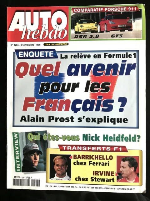 AUTO HEBDO 8/09/1999; Comparatif Porsche 911; RSR 3.8 et GT3/ Nick Heidfeld