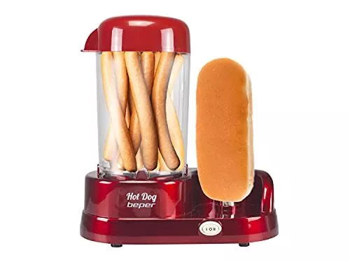 BEPER P101CUD501 Macchina per Hotdog a Vapore, 350 W, ABS, Rosso (S7U)