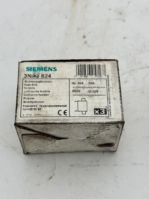 3 pce x SIEMENS CARTOUCHE FUSIBLE 3NA3 824 80A / 500v