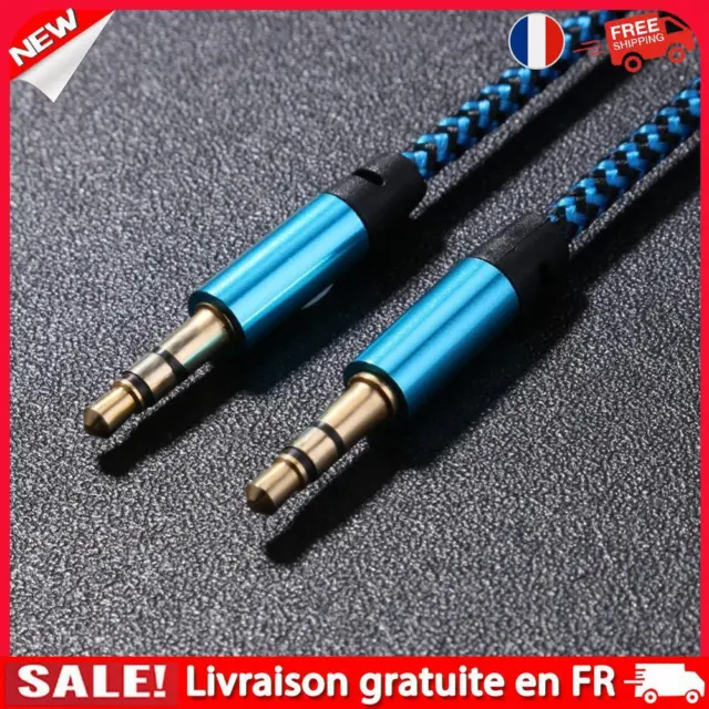1m 3.28ft 3.5mm Male to Male Jack Auto Car Audio Cable Gold-Plated Plug