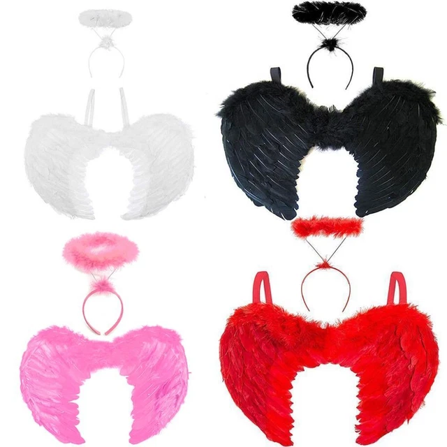 55x40CM Angel Wings & Halo Feather Fancy Dress Props  Halloween