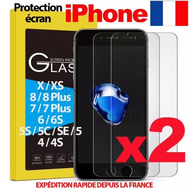 Lot Vitre Protection Verre Trempé Film Écran Pour Iphone 6 7+ 8 5S Se X Xs Max