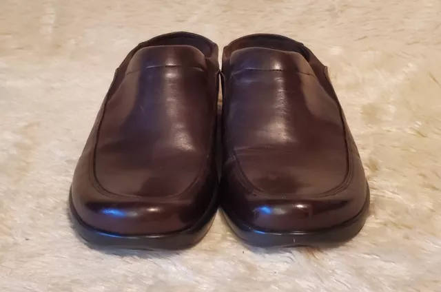 EASY SPIRIT WOMAN'S Brown Leather Mules Slip-On Shoes Size 8.5