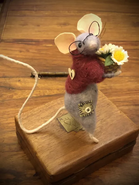 OOAK Needle Felted Church Mouse
