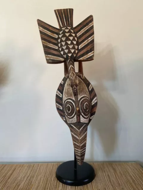 African Bobo Animal Mask of Burkina Faso, Carved and Painted Wood with Stand