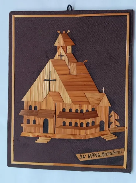 Holzbild der Stabkirche Wang Riesengebirge Schlesien Polen