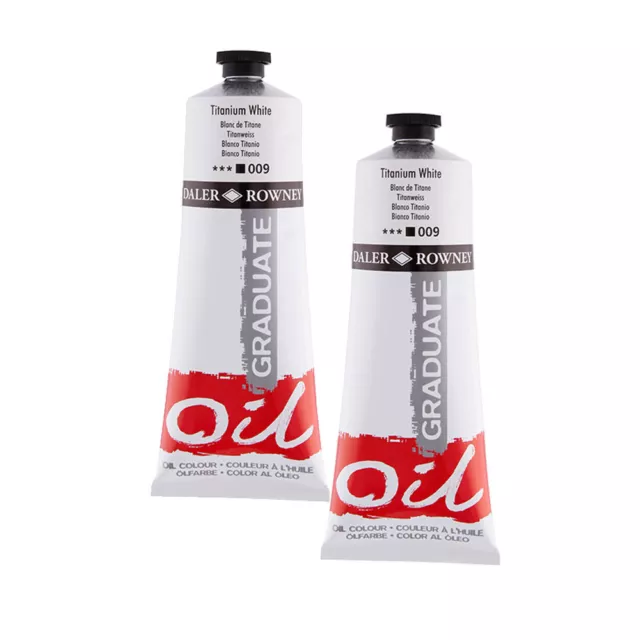 Daler Rowney Graduate Oil Paint 200ml Titanium White PACK OF 2