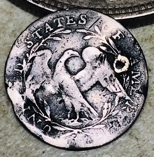 1795 Flowing Hair Half Dime H10C Ungraded Die CUD Rare US Silver Coin CC17375 1795 Flowing Hair Half Dime H10C Ungraded Die CUD Rare US Silver Coin CC17375