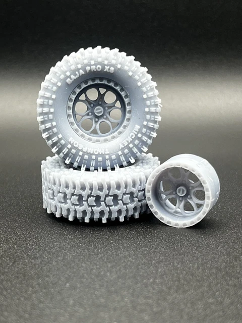 Resin 20 Inch 'Chevy Snowflake' Model Car Wheels & Tires – 1/24 1/25 Scale, Unpainted