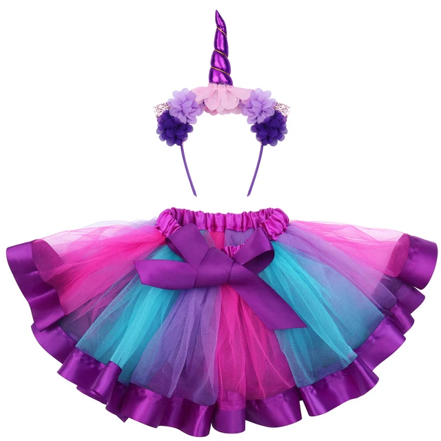 Gonna tutù tutù arcobaleno principessa principessa abito festa di compleanno bambina