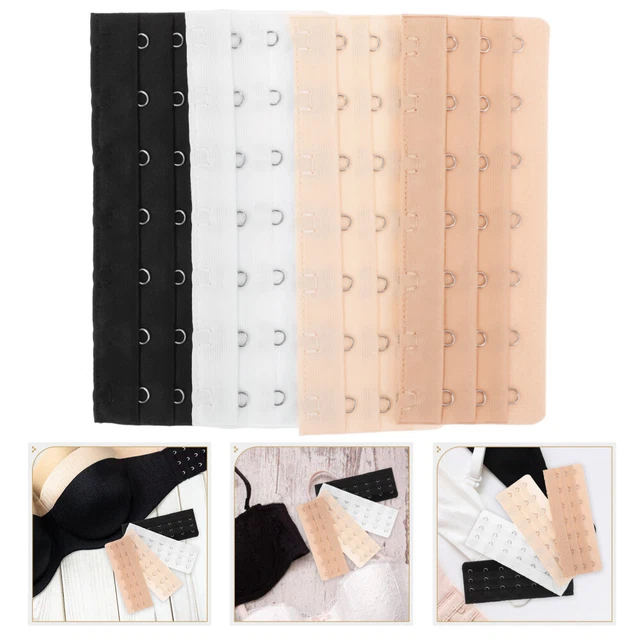AOKWAWALIY 4pcs Bra Extension Buckle Bustiers Extender 7 Hook