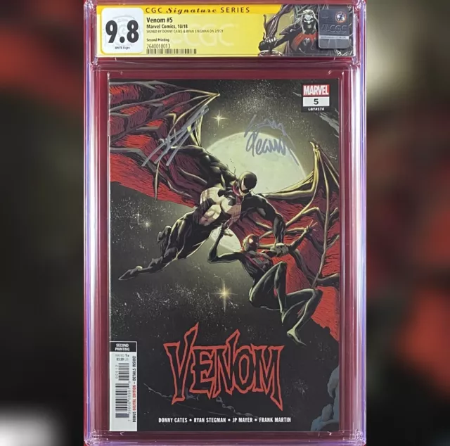 Venom #5 2Nd Print Variant Cgc 9.8 Ss Signed By Donny Cates Ryan Stegman Knull