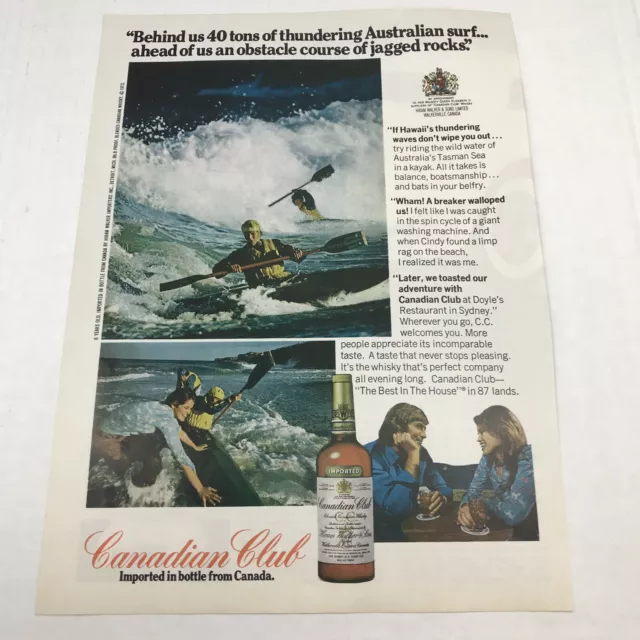 Vtg 1973 Print Ad Canadian Club Whiskey Advertising Art