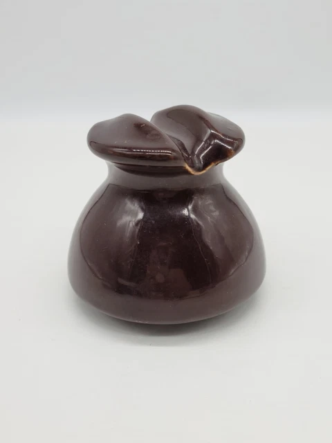 Vintage Westinghouse Brown Ceramic Insulator Saddleback