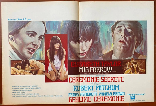 Affiche Belge CEREMONIE SECRETE Secret Ceremony ELIZABETH TAYLOR Robert Mitchum