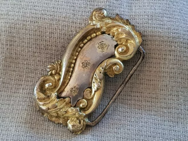 ANTIQUE PERFECT Ottoman GOLD PLATED Baroque design silver alloy belt buckle RARE