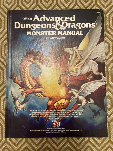 1979 Advanced Dungeons & Dragons Monster Manual 4th Edition #2009 TSR AD&D