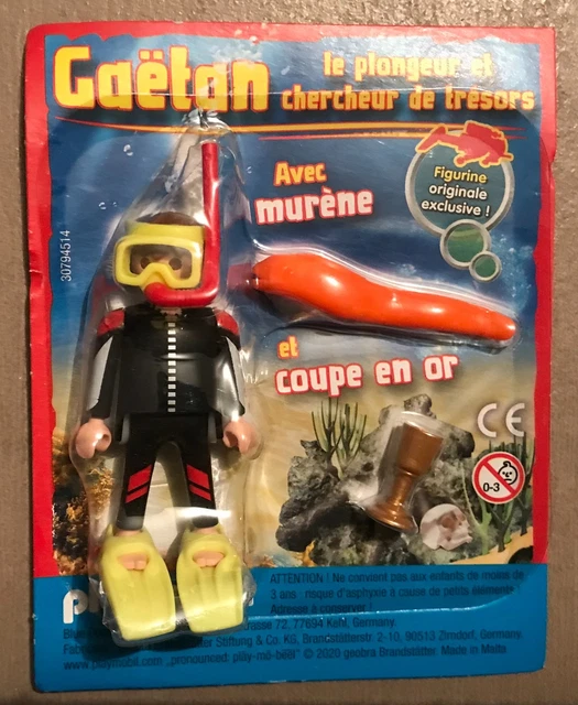 FIGURINE NEUF SOUS BLISTER PLAYMOBIL ETHAN LE POMPIER PLONGEUR SCUBA DIVER 5702017189970