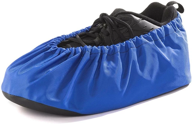 Reusable Shoe Boot Covers. USA made, Washable, Non Skid, Lab, Medium, Royal Blue
