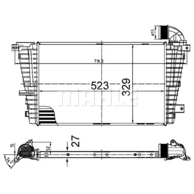 Ladeluftkühler MAHLE CI 513 000S für Opel Astra H Caravan