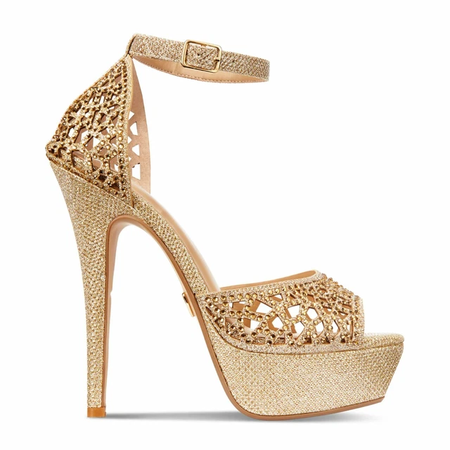 Thalia Sodi Womens Felisa Dressy Platform Sandals Store Return (Gold,10M)