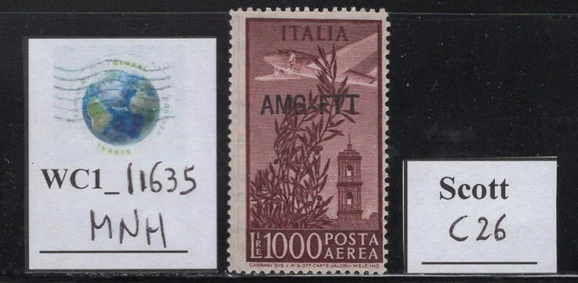 WC1_11635. TRIESTE FTT. 1000 Lire 1952 CAMPIDOGLIO air mail set. Scott C26. MNH