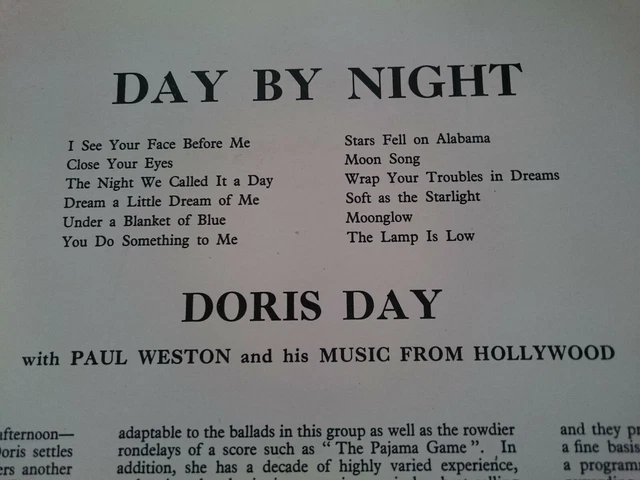 Doris Night DORIS DAY BY Night New Zealand 1957 Coronet Label Vinyl LP $175.08 ...