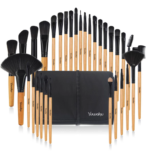 Set di 32 Pennelli Make Up Professionali per trucco con borsa kit occhi Makeup