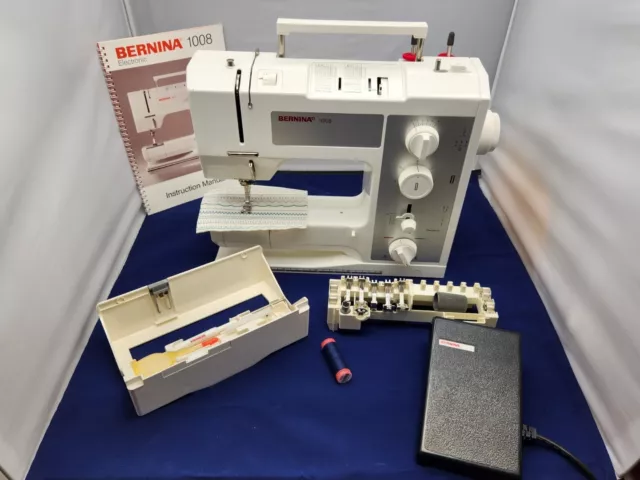 BERNINA 1008 Mechanical Sewing Machine Serviced & Tested With Accessories BERNINA 1008 Mechanical Sewing Machine Serviced & Tested With Accessories