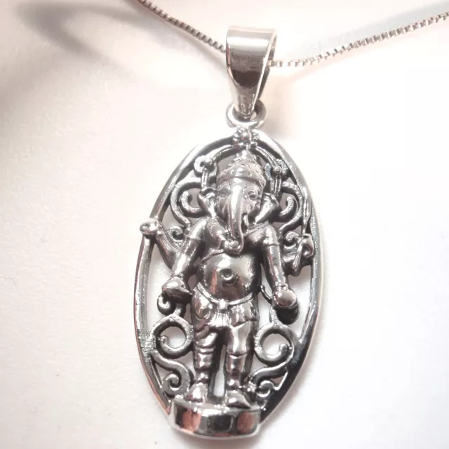 Ganesh 925 Sterling Silver Pendant Hindu God Ganesha- The Remover of Obstacles