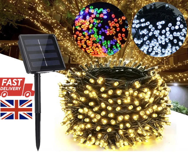 50/100/200/500 LED SOLAR Power Fairy Garden Lights String Outdoor Party ...
