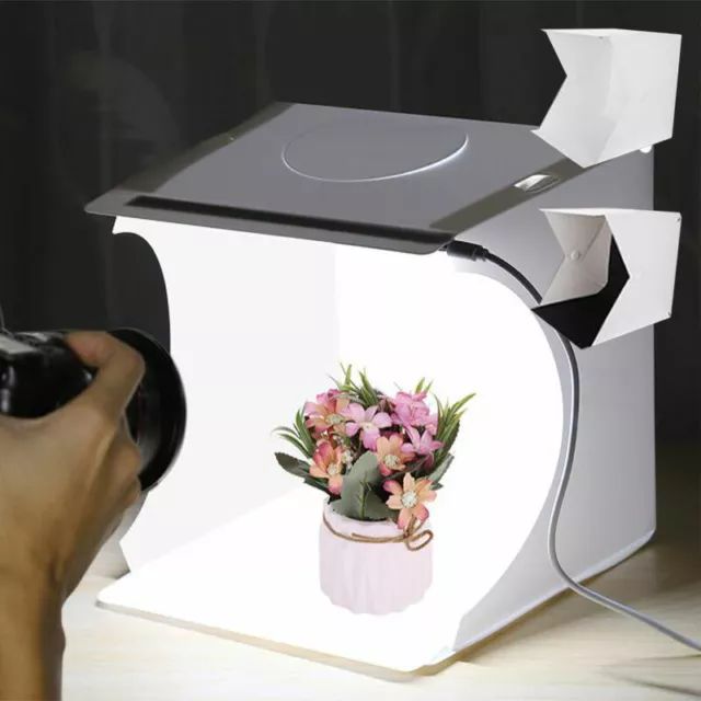 Caja de cubo de luz LED portátil de 9,5"" x 9,5"" caja de disparos tienda de fotos perno*H7