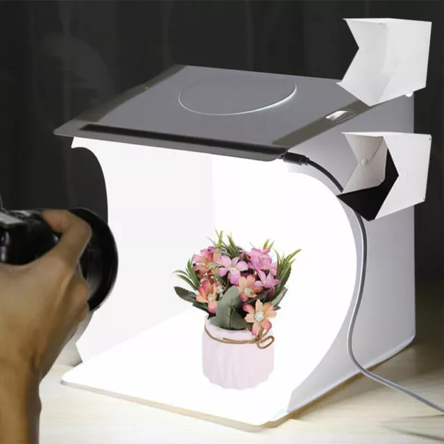 Carpa de tiro con caja de cubo de fotografía con luz LED portátil de 9.5 "x 9.5"