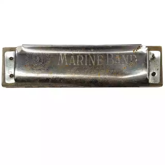 Vintage M Hohner Marine Band German Harmonica #1896