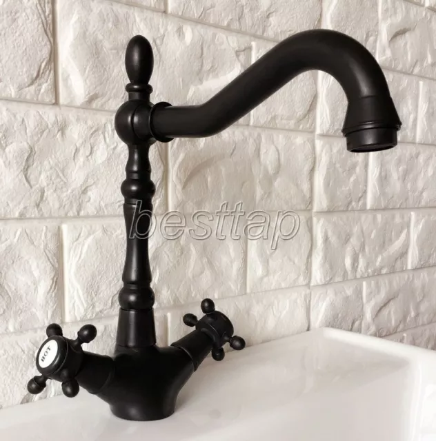 Black Oil Rubbed Brass Swivel Mixer Tap Kitchen Bathroom Sink Faucet snf383