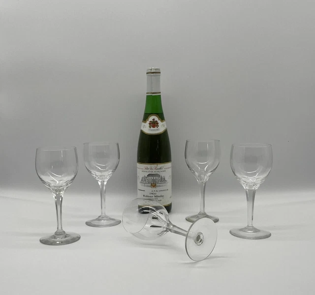 Lot De 2 Verres à Vin Romains Theresienthal - Tige Verte, Calice Poli - Style Jugendstil, Occasion