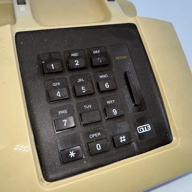 VTG. GTE CORDED Desk Push Button Phone Model 28524 Untested Clean ...