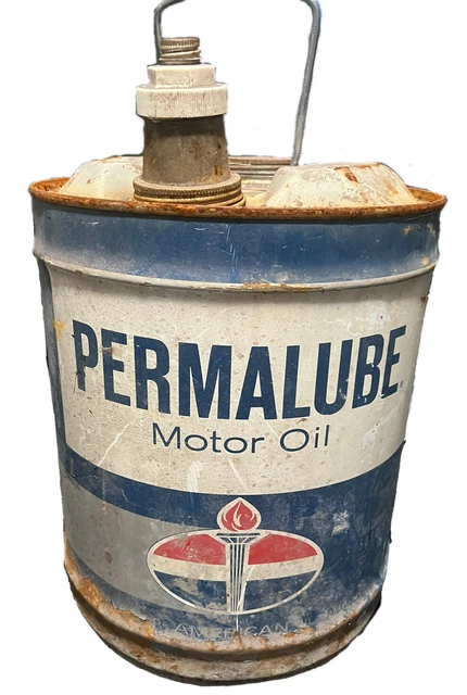 VINTAGE PERMALUBE MOTOR Oil 5 Gallon Empty Can Minimal Rust! £59.49 ...