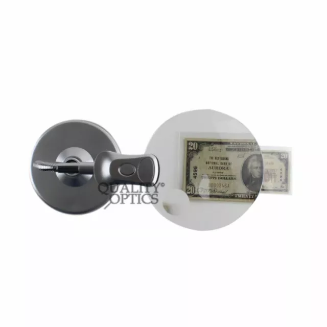 Solid Steel & Optical Glass Desktop Table Bench Illuminated Magnifier Magnifying