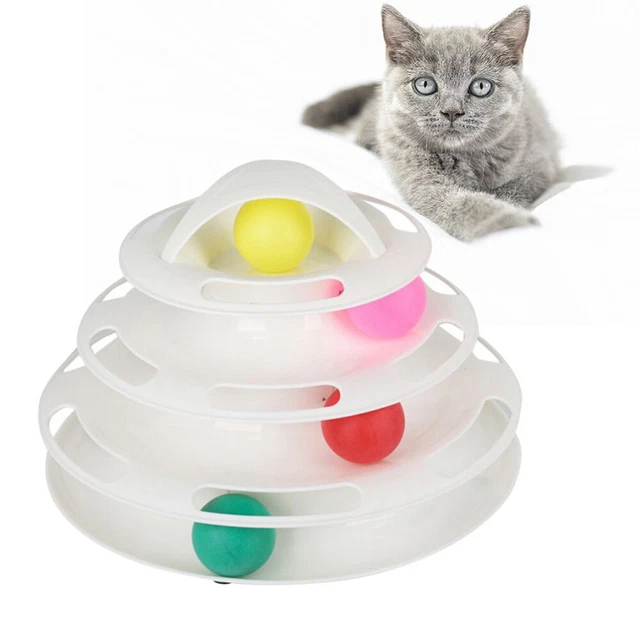 4 LEVEL CAT Tower Track Interactive Ball Toy Scroll Wheel Amusement