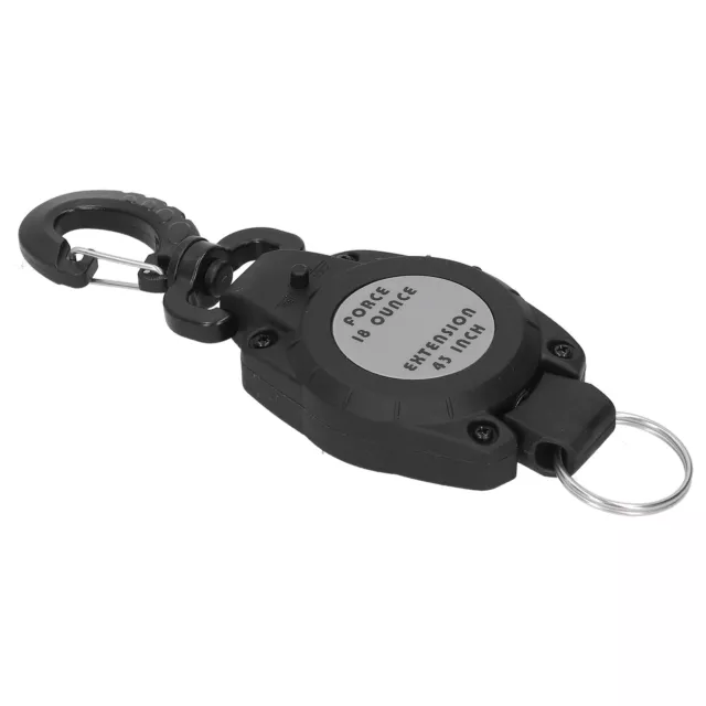 Black Retractable Keychain Telescopic Carabiner Holder AntiLost Diving HG5