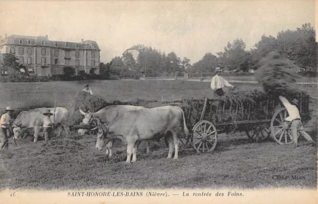 Cpa 58 Saint Honore Les Bains / La Entree Des Hoins
