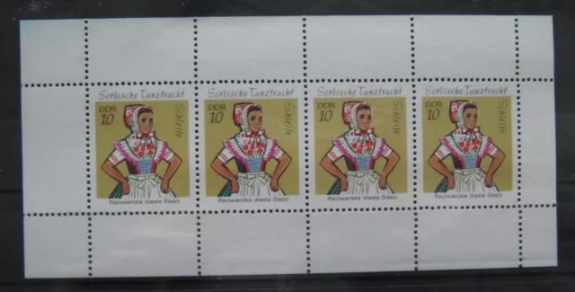 DDR Briefmarken 1971 Markenheftchenblatt 12 Trachten allseits gezähnt postfrisch