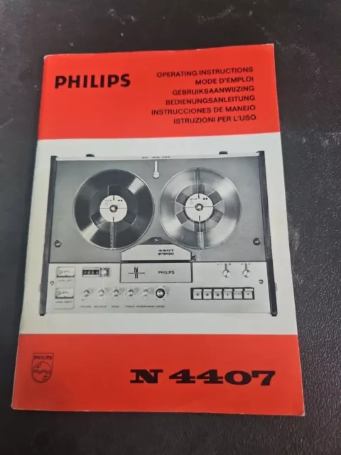 Operation instructions Philips 4407 Reel To Reel Player user manual