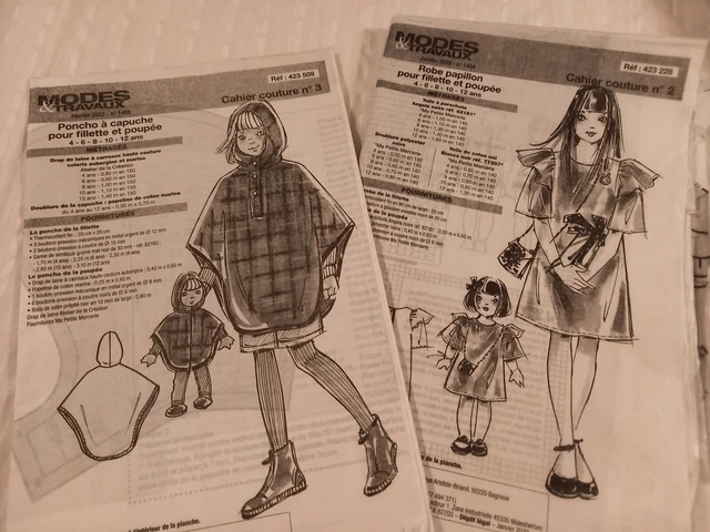 2 Patrons De Couture Modes Et Travaux Pour Poupée Et Enfant - Septembre 2020 Et Octobre 2021