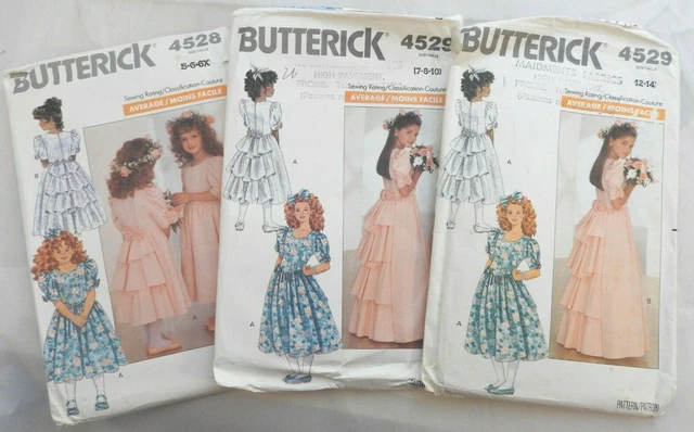 BUTTERICK 4529 GIRLS or Childrens Bridesmaid Dress - various sizes UNCUT  UNUSED 6.99 - PicClick UK