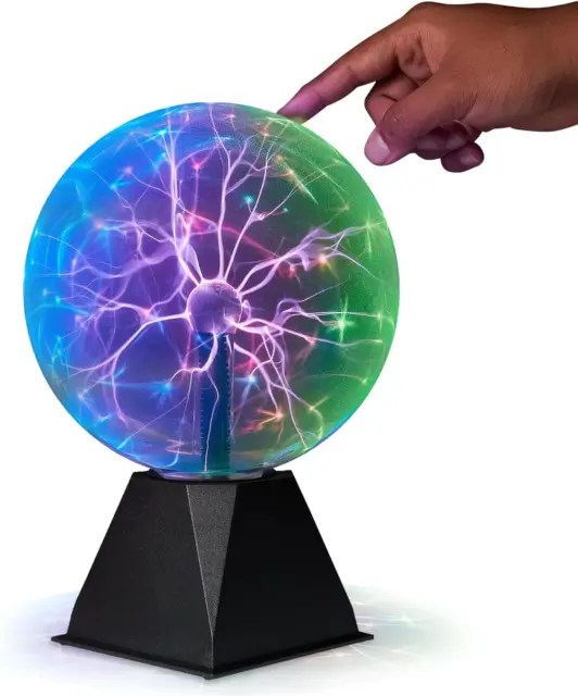 Colorful Plasma Ball - 7 Inch - Static Electricity in a Vacuum Pressurized Glass