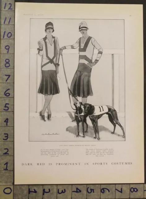 1926 Sport Dog Greyhound Race Track Jane Regny Women Fashion Flapper Ad [[Sku]