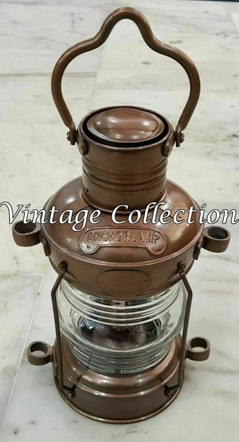 Nautisch Antik Messing Anker Öl Lampe Vintage Maritim Schiff Laterne Boot Licht