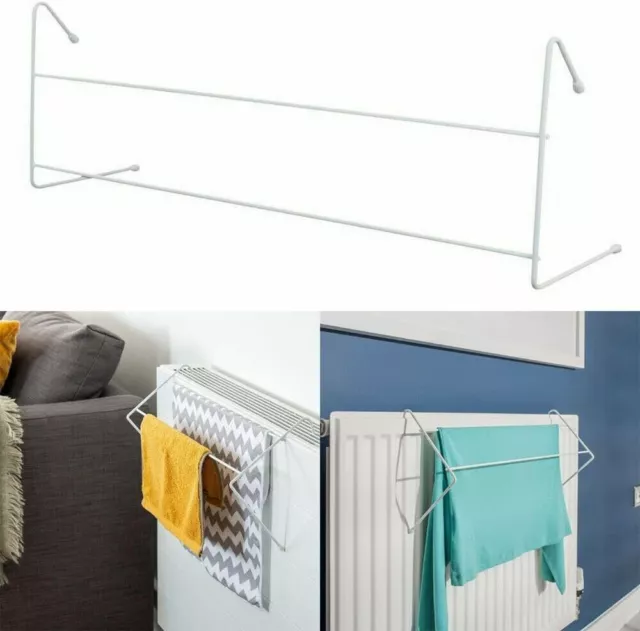 2 Bar Radiator Airer Washing Hanger Towel Drying Rail Cloth Lines Multi Pack